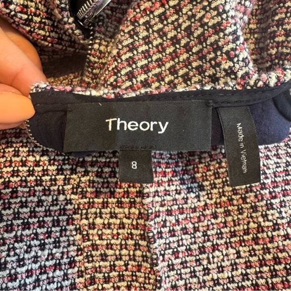 Theory Beacon Tweed Hourglass Dress, Deep Navy Multicolor Yarn, Size 8 - Picture 6 of 7